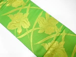 アンティーク　芝草に花模様織り出し袋帯（着用可）